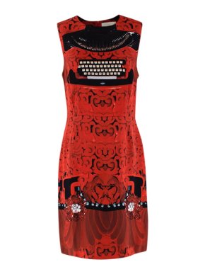 Mary Katrantzou Red Typewriter Print Shift Dress