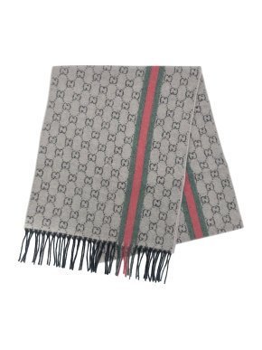 Gucci Supreme Monogram Cashmere Web Scarf