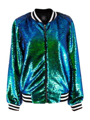 Libertine Iridescent Sequin Bomber Jacket