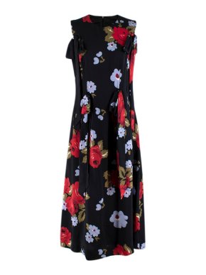 Simone Rocha Black Multi-coloured Floral Pattern Dress