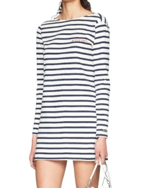 Miu Miu Striped Embroidered Dress