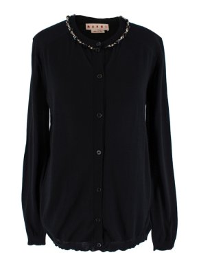 Marni Black Cashmere Crystal Embelished Cardigan