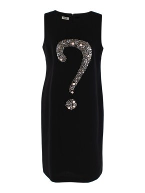 Moschino Vintage Cheap And Chic Black Question Mark Embellished Dress