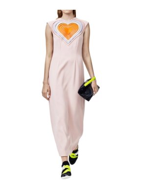 Christopher Kane Pink Love Hearts Maxi Dress