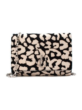 Jimmy Choo Varenne Clutch on Chain in Pony Hair Animal Print