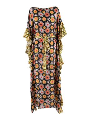 Temperley Crochet Print Silk Kaftan