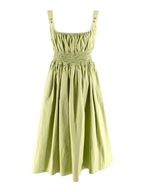 Goop X Ciao Lucia Lara Smocked Waist Dress in Pistachio