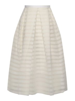 Erdem Ina pleated striped organza skirt