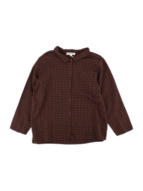 Caramel Cotton Dover Shirt in Orange Check