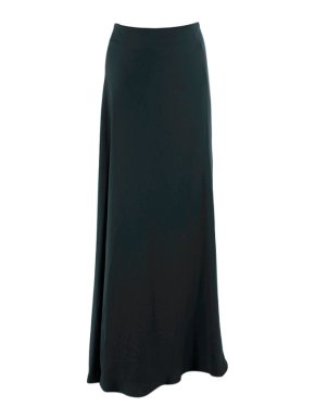 Goop Torti Maxi Slip Fine Weave Satin Skirt in Navy