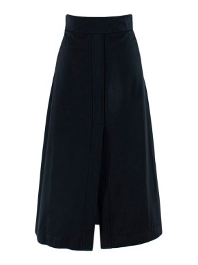 Goop Stewart A-Line Double Satin Skirt in Black