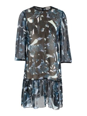 Erdem Sheer Blue Paulina Dress