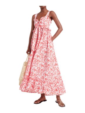 Goop X Thierry Colson Valentina Dress in coral