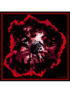 Alexander McQueen Red and Black Kaleidoscope Silk Scarf