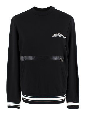Alexander McQueen Black Logo Sweatshirt with front pocket