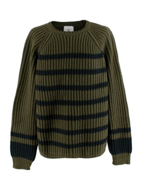 Goop Miya Stand Collar Rib Sweater in Army Green