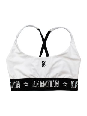 Goop X P.E Nation White Sports bra with Logo Trim