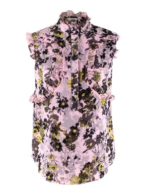 Erdem Seska Top in Pink Silk Viole