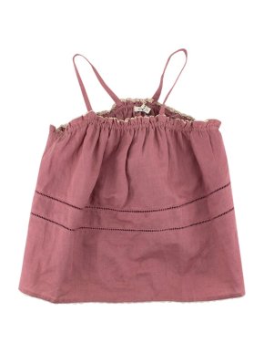 Caramel Dark Pink Ruched Top