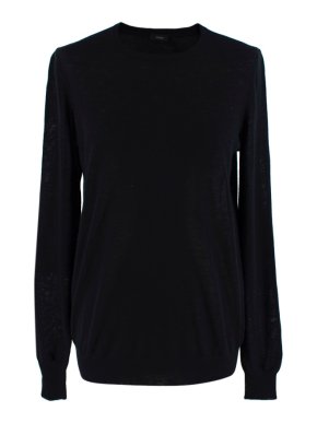 Joseph Black Cashmere Round Neck Knitted Jumper