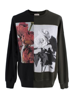 Alexander McQueen Contrast Rose Graphic Sweatshirt
