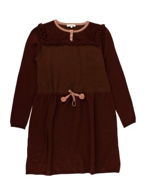 Caramel Burguny Knit Magpie Dress