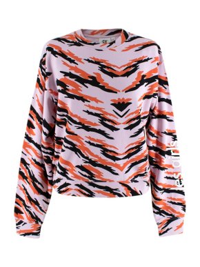 Les Girls Les Boy Slim Tiger Print Shrunken Sweatshirt