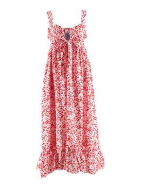 Goop X Thierry Colson Valentina Dress in coral