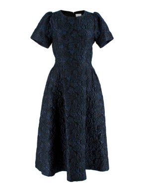 Goop Midnight Blue Anita Jacquard Dress