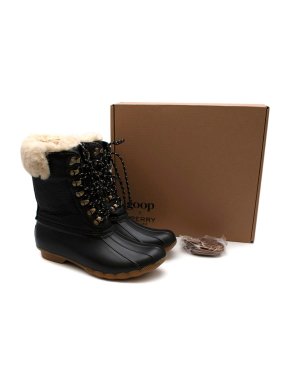 Goop x Sperry Black Saltwater Lace-up Boots