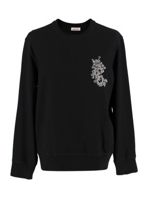 Alexander McQueen Black A M Q Logo Sweatshirt