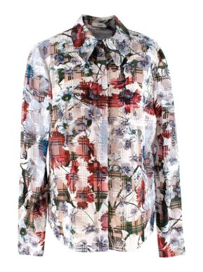 Erdem Sloane floral-print cotton-blend seersucker shirt