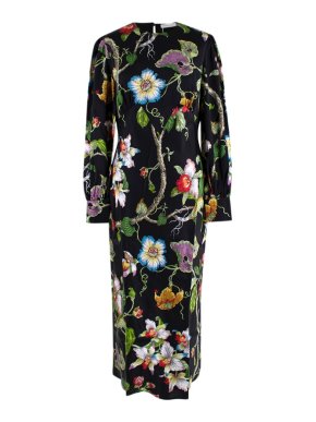 Olivia Von Halle Aureta Beatrice Floral-print Silk Midi Dress