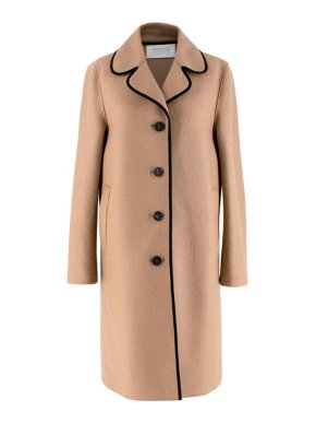 Harris Wharf London Contrast piped pressed wool coat