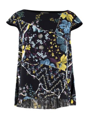 Erdem Greer Top with Lily Pleated Crepe in Black