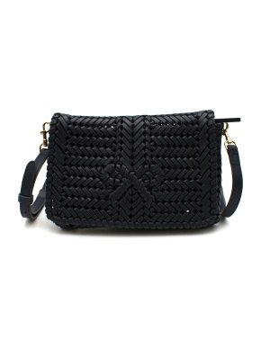 Anya Hindmarch Marine Woven Leather Neeson Messenger Bag