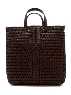 Anya Hindmarch Neeson Claret Woven Leather Tote Bag