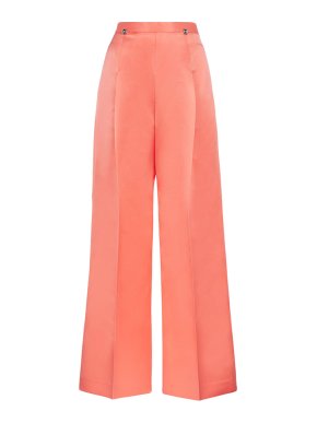Christopher Kane Pink wide-leg satin trousers studded with silver dome