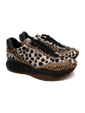 Jimmy Choo Raine Trainers in Pony Hair Cheetah/Micro Leopard Print