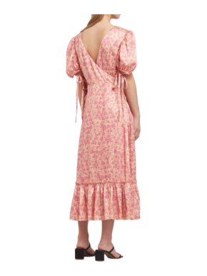The Vampire's Wife Honey Trap 3/4 Length Dress in Liberty Pink Satin