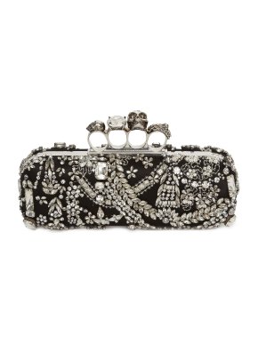 Alexander McQueen Four Ring Crystal Embellished Clutch