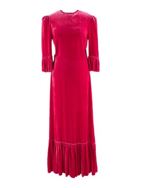 The Vampire's Wife Festival Dress in Liquid Velvet Pink