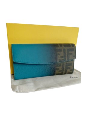 Fendi Turquoise/Monogram Ombre Continental Wallet