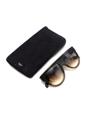 Celine Black & Grey Acetate Ombre Oversized Sunglasses