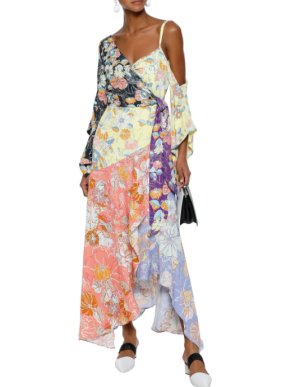 Peter Pilotto Floral Print Crepe De Chine Maxi Wrap Dress