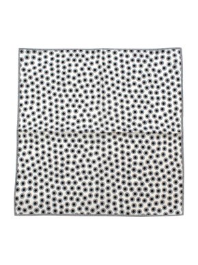 Brunello Cucinelli Grey Dotted Linen Handkerchief