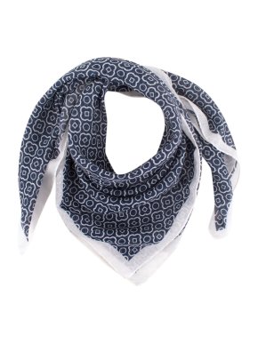 Anderson & Sheppard Navy Cotton Mosaic Pint Neckerchief