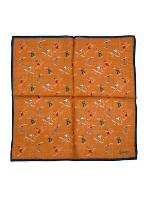 Drake's Mustard Ski Wool & Silk Handkerchief