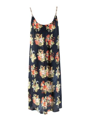 Paco Rabanne Chain Shoulder Strap Sleeveless Floral Dress