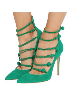 Gianvito Rossi Emerald Green Suede Marquis Sandals